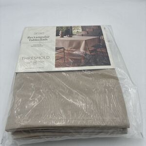 Threshold Cotton and Linen Blend Tablecloth Tan- 60" W X 104" L